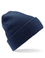 Beechfield Heritage Beanie mit Umschlag und Heather-Effekt, Black One Size, CB425 – Marine francais