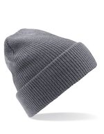 Beechfield Heritage Beanie mit Umschlag und Heather-Effekt, Black One Size, CB425 – Graphite Gris