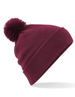 Beechfield Doppellagige Pom Pom Beanie aus Polyacryl – Burgundy