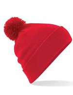 Beechfield Doppellagige Pom Pom Beanie aus Polyacryl – Classic Red