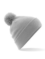 Beechfield Doppellagige Pom Pom Beanie aus Polyacryl, Black One Size, CB426 – Light Grey