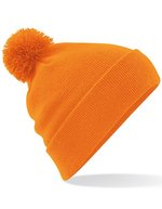 Beechfield Doppellagige Pom Pom Beanie aus Polyacryl, Black One Size, CB426 – Orange