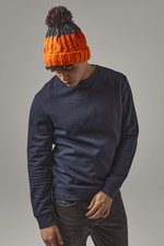 Beechfield Apres Beanie mit Zopfmuster und Bommel, Azure Blue/Oxford Navy One Size, CB437 – Bild 1