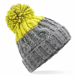 Beechfield Bonnet Apres en maille torsadée avec pompon – image 4