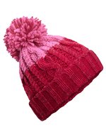 Beechfield Apres Beanie mit Zopfmuster und Bommel, Azure Blue/Oxford Navy One Size, CB437 – Classic Red/True Pink