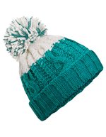 Beechfield Apres Beanie mit Zopfmuster und Bommel, Azure Blue/Oxford Navy One Size, CB437 – Emerald/Soft White