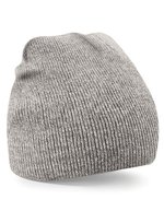 Beechfield Doppellagige Strickmütze in vielen Farben in, Classic Red One Size, CB44 – Heather Grey