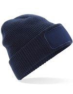 Beechfield Thinsulate™ Patch Beanie mit Aufnäher, Black One Size, CB440 – Marine francais