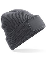 Beechfield Thinsulate™ Patch Beanie mit Aufnäher, Black One Size, CB440 – Graphite Gris