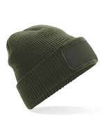 Beechfield Thinsulate™ Patch Beanie mit Aufnäher, Black One Size, CB440 – Vert olive