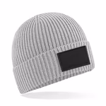 Beechfield Nachhaltiger Beanie mit Baumwoll-Patch, Biscuit/Black One Size, CB442R – Bild 3