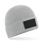 Beechfield Nachhaltiger Beanie mit Baumwoll-Patch, Black One Size, CB442R – Bild 3