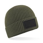 Beechfield Nachhaltiger Beanie mit Baumwoll-Patch, Black One Size, CB442R – Bild 4