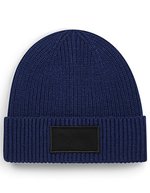 Beechfield Nachhaltiger Beanie mit Baumwoll-Patch, Black One Size, CB442R – Oxford Navy/Black