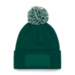 Beechfield Snowstar® Patch Beanie with Pompom, Bright Royal/Off White One Size, CB443 – image 3
