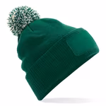 Beechfield Snowstar® Patch Beanie with Pompom, Bright Royal/Off White One Size, CB443 – image 4