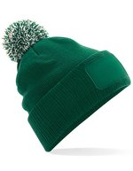 Beechfield Snowstar® Patch Beanie mit Bommel, Bright Royal/Off White One Size, CB443 – Bottle Green/Off White