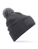 Beechfield Snowstar® Patch Beanie mit Bommel, Bright Royal/Off White One Size, CB443 – Graphite Grey/Light Grey