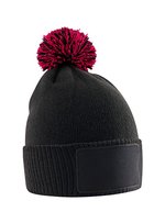 Kids Snowstar Patch Beanie – Black/Classic Red