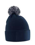 Kids Snowstar Patch Beanie – French Navy/Light Grey