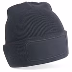 Double-Layer Knitted Beanie with Patch – image 3