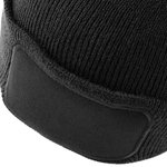 Beechfield Doppellagiges Strick Beanie mit Patch, Black One Size, CB445 – Bild 4