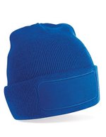 Beechfield Doppellagiges Strick Beanie mit Patch, Black One Size, CB445 – Brillante Reale