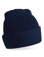 Beechfield Doppellagiges Strick Beanie mit Patch, Black One Size, CB445 – Blu navy francese