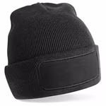 Beechfield Beanie riciclato con patch in Cotone, French Navy One Size, CB445R – immagine 3