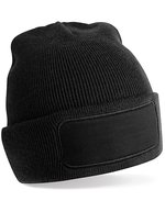 Beechfield Recycling Beanie mit Baumwoll-Patch – Black