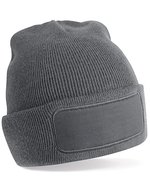 Beechfield Recycling Beanie mit Baumwoll-Patch – Graphite Grey