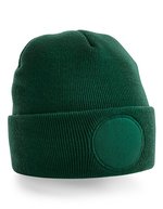 Beechfield Circular Patch Beanie aus Polyacryl, Burgundy One Size, CB446 – Verde bottiglia