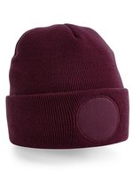 Beechfield Circular Patch Beanie aus Polyacryl, Burgundy One Size, CB446 – Borgogna