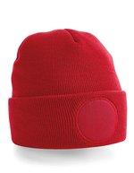 Beechfield Circular Patch Beanie aus Polyacryl, Burgundy One Size, CB446 – Classico Rosso