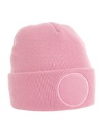 Beechfield Circular Patch Beanie aus Polyacryl, Burgundy One Size, CB446 – Dusky Rosa