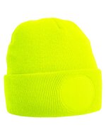 Beechfield Circular Patch Beanie aus Polyacryl, Burgundy One Size, CB446 – Fluorescente Giallo