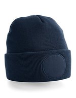 Beechfield Circular Patch Beanie aus Polyacryl, Burgundy One Size, CB446 – Blu navy francese
