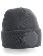 Beechfield Circular Patch Beanie aus Polyacryl, Burgundy One Size, CB446 – Grafite Grigio
