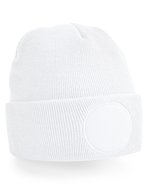Beechfield Circular Patch Beanie aus Polyacryl, Burgundy One Size, CB446 – Bianco