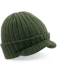 Beechfield Peaked Beanie with Cuff, Olivgrün, Olive Green One Size, CB448 – image 2