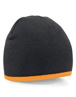 Beechfield Zweifarbige Pull-On Strickmütze, Black/Fluorescent Orange One Size, CB44C – Bild 2