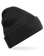 Beechfield Doppellagiges Polyacryl-Beanie mit Umschlag, Airforce Blue One Size, CB45 – Noir