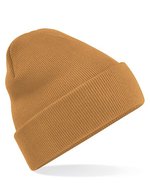 Beechfield Doppellagiges Polyacryl-Beanie mit Umschlag, Airforce Blue One Size, CB45 – Caramel