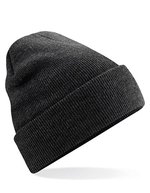 Beechfield Doppellagiges Polyacryl-Beanie mit Umschlag, Airforce Blue One Size, CB45 – Anthracite