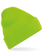 Beechfield Doppellagiges Polyacryl-Beanie mit Umschlag, Airforce Blue One Size, CB45 – Fluorescent Vert