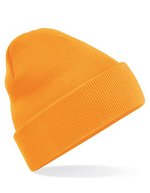 Beechfield Doppellagiges Polyacryl-Beanie mit Umschlag, Airforce Blue One Size, CB45 – Fluorescent Orange
