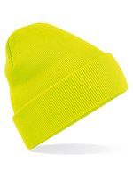 Beechfield Doppellagiges Polyacryl-Beanie mit Umschlag, Airforce Blue One Size, CB45 – Fluorescent Jaune