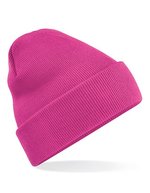 Beechfield Doppellagiges Polyacryl-Beanie mit Umschlag, Airforce Blue One Size, CB45 – Fuchsia