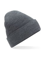 Beechfield Doppellagiges Polyacryl-Beanie mit Umschlag, Airforce Blue One Size, CB45 – Granit