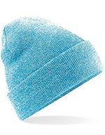 Beechfield Doppellagiges Polyacryl-Beanie mit Umschlag, Airforce Blue One Size, CB45 – Heather Surf
